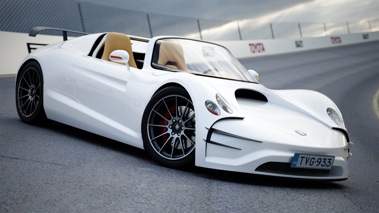 White Race Car